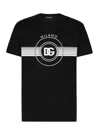 Dolce & Gabbana Black Cotton T-shirt With Large Interlocking Logo Print In Black
