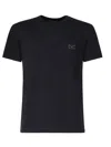 Dolce & Gabbana Black T-shirt With Logo Tag Detail On The Front In Cotton Man In Blue