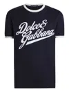 Dolce & Gabbana Round Neck T-shirt In Cotton In Blue