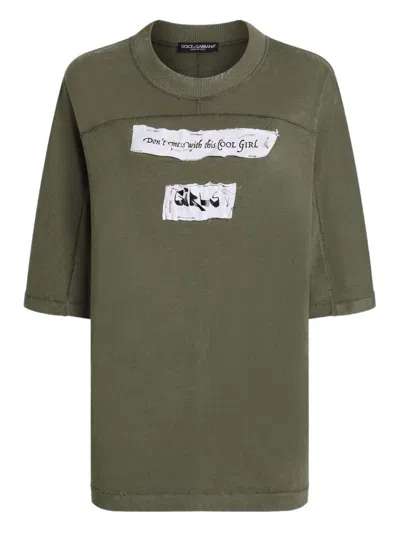 Dolce & Gabbana Jersey T-shirt With Print In Green