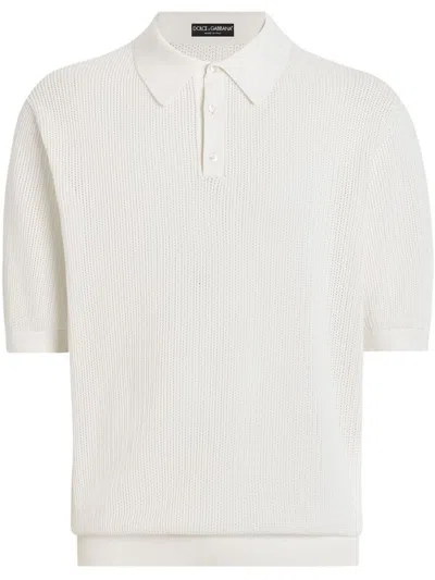 Dolce & Gabbana White Polo In Cotton Short-sleeves