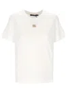 Dolce & Gabbana White Crew Neck Short Sleeve T Shirt In White