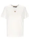 Dolce & Gabbana White Crew Neck Short Sleeve T Shirt In White