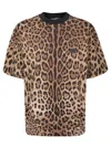 Dolce & Gabbana Brown Leopard Print T-shirt In Multi