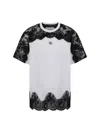 Dolce & Gabbana Jersey T-shirt With Dg Logo And Lace Inserts In White