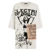 Dolce & Gabbana Women White Crew Neck T-shirt With Maxi Print On The Front In Cotton Woman In Multi