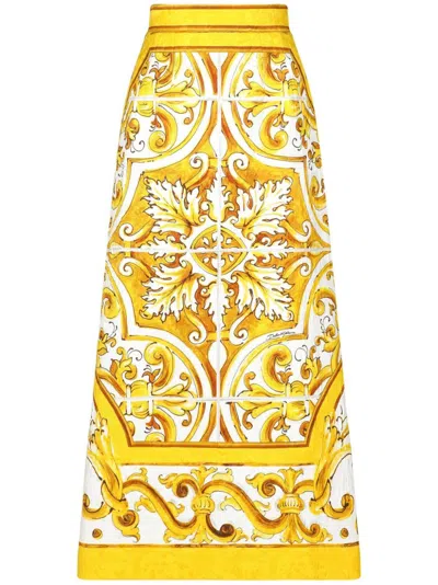 DOLCE & GABBANA TAILLENROCK MIT MAJOLICA-PRINT