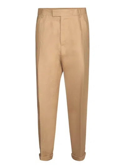 Dolce & Gabbana Classic Sand Trousers In Beige