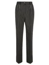 Dolce & Gabbana Tailored Black Trousers With Vertical Pinstripes In Black