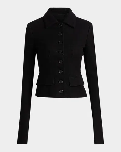 Dolce & Gabbana Tailored Boiled Wool Jacket In Black