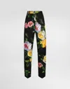 Dolce & Gabbana Peonie And Roses Floral-print Cotton-blend Brocade Straight-leg Pants In Print