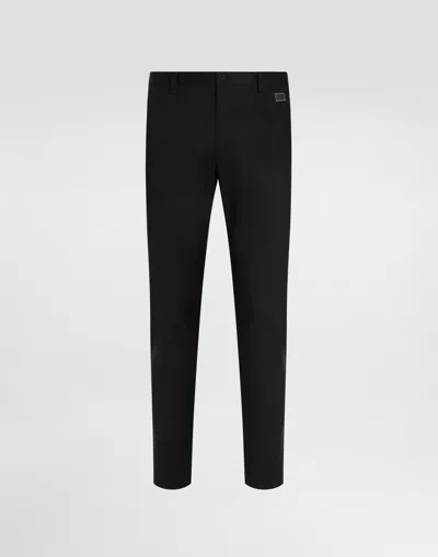 Dolce & Gabbana Tailored Cotton Pants In Black