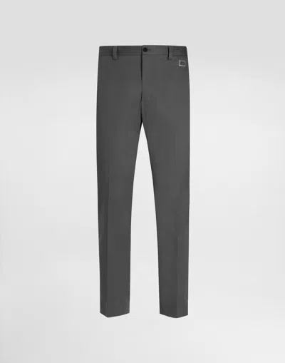 Dolce & Gabbana Tailored Cotton Pants In Grey