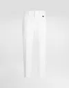 Dolce & Gabbana Tailored Stretch Cotton Gabardine Trousers With Pockets In White