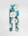 Dolce & Gabbana Tailored Cotton Pants With Gardenia Print In Print