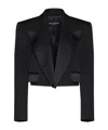 Dolce & Gabbana Wool-blend Cropped Blazer In Black