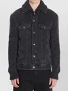 Dolce & Gabbana Tailored Denim And Wool Blend Jacket In Black
