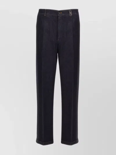 Dolce & Gabbana Tailored Denim Trousers With Back Pockets In Black