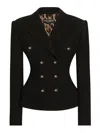 Dolce & Gabbana Double-breasted Virgin Wool Jacket In Black