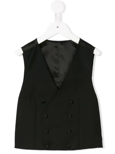 Dolce & Gabbana Kids' Tailored Double-breasted Waistcoat In Schwarz
