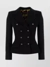 Dolce & Gabbana Tailored Double-breasted Wool Blazer With Button Detailing In Black