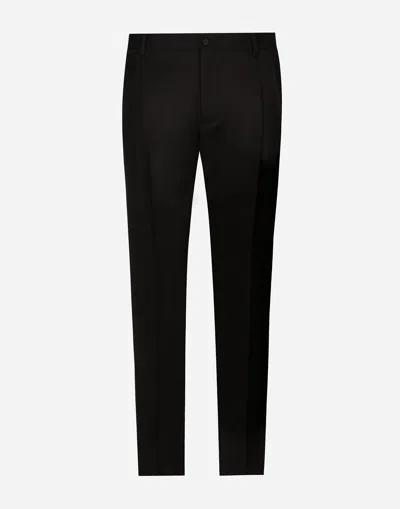 Dolce & Gabbana Tailored Flannel Pants In Black