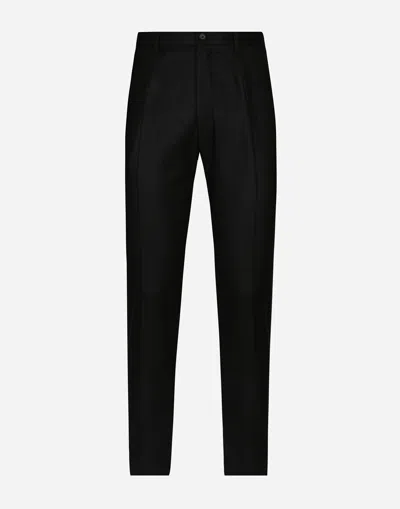 Dolce & Gabbana Tailored Flannel Pants In Grey