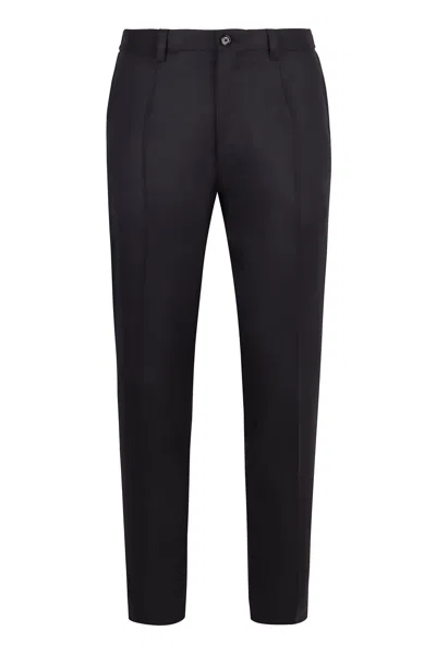 Dolce & Gabbana Tailored Flannel Trousers For In Black