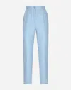Dolce & Gabbana Tailored Floral Quilted Jacquard Pants In Purple