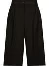 Dolce & Gabbana Tailored Knee-length Wool Trousers In Schwarz