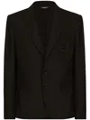 Dolce & Gabbana Single-breasted Wool Taormina-fit Jacket With Dg Patch In Black