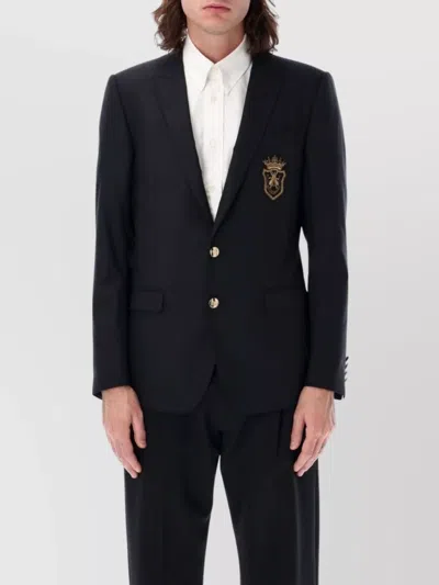 Dolce & Gabbana Tailored Jacket Button Detailing In Black