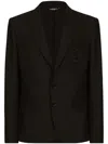 Dolce & Gabbana Single-breasted Wool Taormina-fit Jacket With Dg Patch In Black