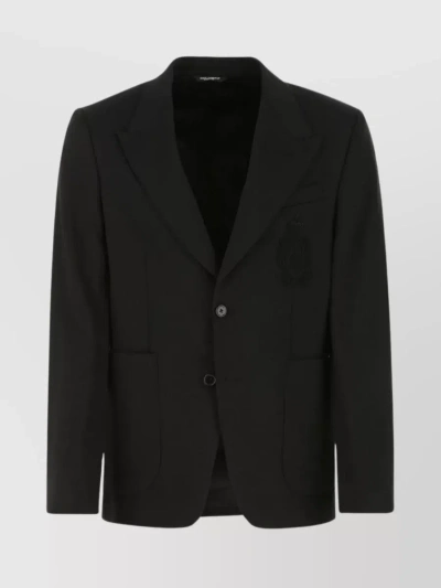 DOLCE & GABBANA TAILORED JACKET FEATURING EMBROIDERED CREST
