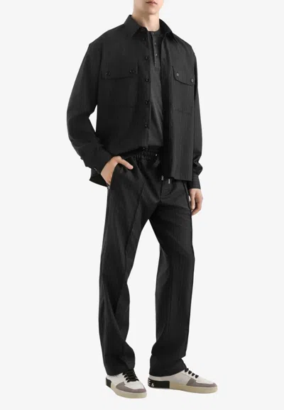 Dolce & Gabbana Tailored Pinstripe-pattern Shirt In Black
