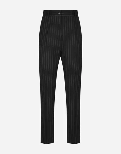 DOLCE & GABBANA TAILORED PINSTRIPE WOOL PANTS