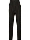 Dolce & Gabbana Striped Tailored High-waist Trousers In Black