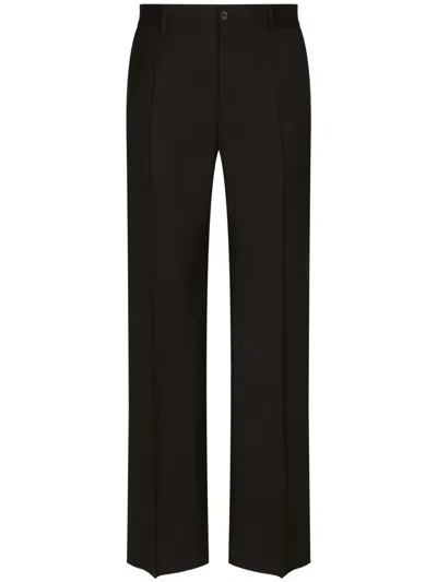 Dolce & Gabbana Tailored Pressed-crease Trousers In Black