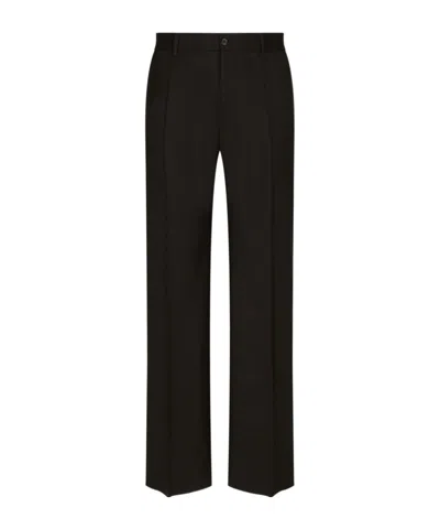Dolce & Gabbana Tailored Pressed-crease Trousers In Black