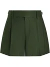 Dolce & Gabbana Green Solid Tailored Shorts In Green