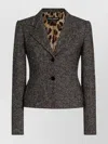 Dolce & Gabbana Tailored Single-breasted Wool Jacket With Textured Fabric In Gray