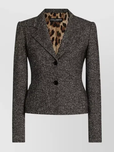 DOLCE & GABBANA TAILORED SINGLE-BREASTED WOOL JACKET WITH TEXTURED FABRIC