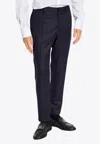 Dolce & Gabbana Straight-leg Tailored Wool-blend Pants In Black