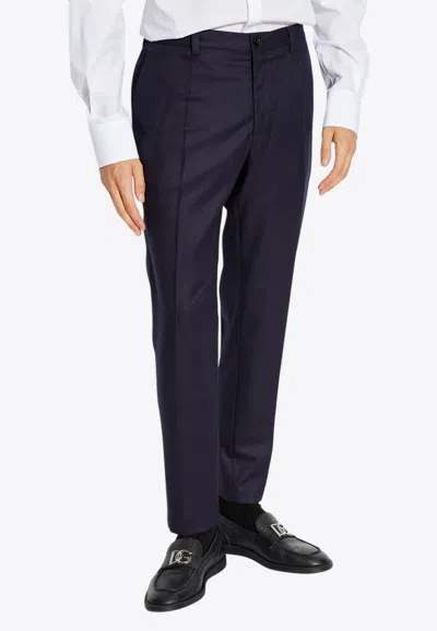 DOLCE & GABBANA TAILORED STRAIGHT-LEG WOOL PANTS
