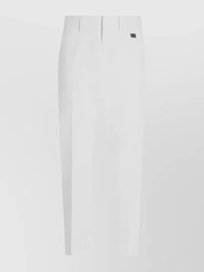 Dolce & Gabbana Tailored Stretch Cotton Gabardine Trousers With Pockets In White