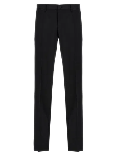 Dolce & Gabbana Logo-jacquard Straight-leg Trousers In Black