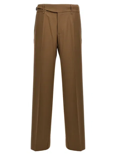 Dolce & Gabbana Tailored Bi-stretch Trousers With Zip Closure In Brown