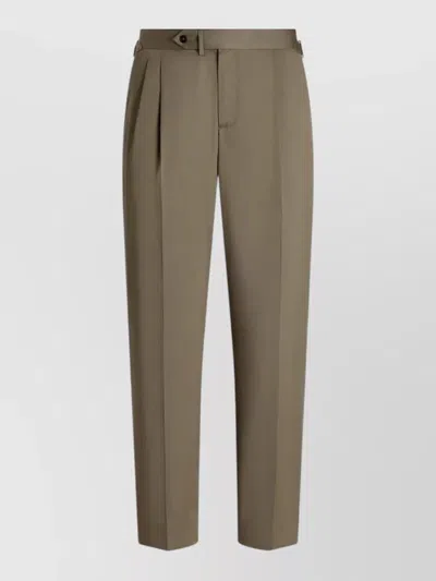 Dolce & Gabbana Tailored Trousers Straight Leg Pleated Front In Brown