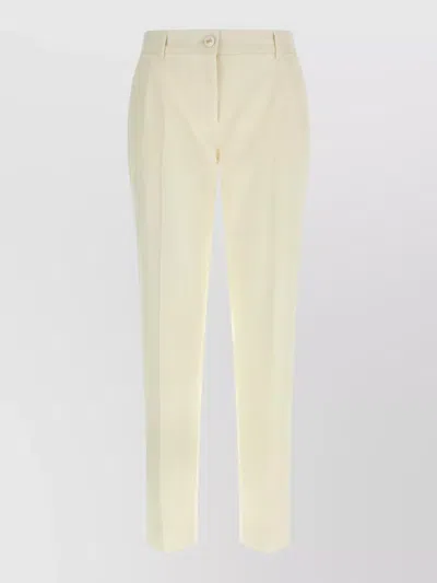Dolce & Gabbana Kate Tailored Trousers Pleats Pockets Belt Loops In White