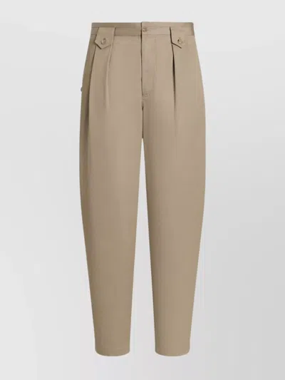 Dolce & Gabbana Tailored Trousers With Pleats And Pockets In Neutral